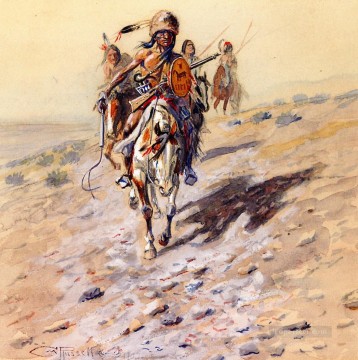En el camino 1902 Charles Marion Russell Indios Americanos Pinturas al óleo